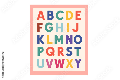 Vibrant typographic design, featuring a creative alphabet, rainbow hues, and modern geometric font, ideal for futuristic or children's logos, headlines, lettering, and typography, characterized by