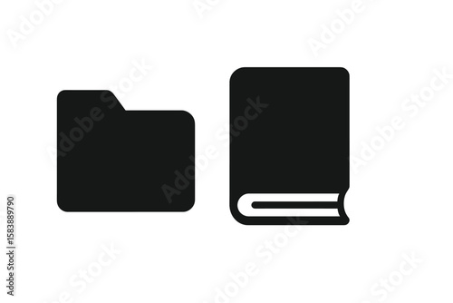 Isolated vector graphic of a document vector icon, a paper document page icon vector element, and an agreement file symbol