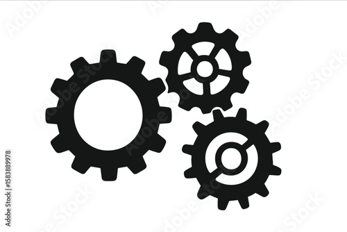 Synchronization process, a collection of flat vector icons set against a white background