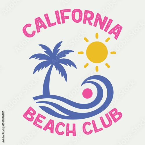 california long beach summer time, summer beach sunshine vector print design artwork, take me to the sunshine, Beach Paradise Print T-shirt Graphics Design, typography slogan on palm trees background