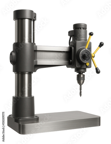 Radial arm drill with a long reach and a robust construction for a large-scale infrastructure project