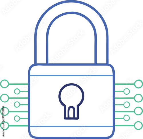 Cybersecurity Lock Safeguarding digital assets with innovative security concepts for robust protection.