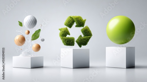 Abstract Sustainability and Recycling Concept Art