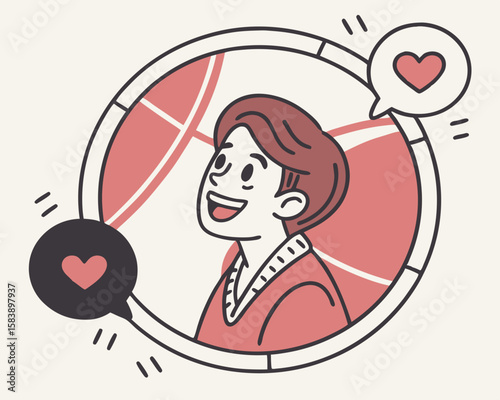 User profile icon with avatar and notification