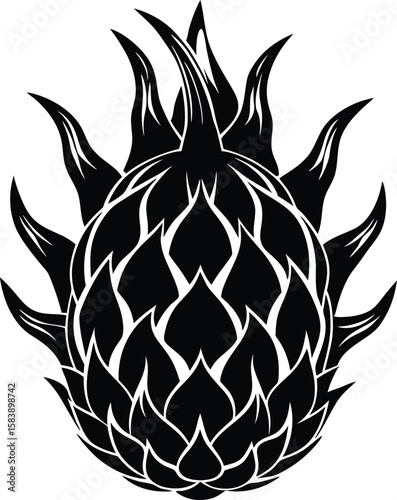 Dragonfruit t shirt design silhouette and vector Organic dragonfruit artwork for clean print design