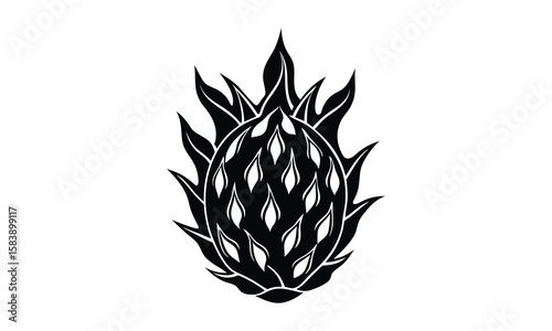 Dragonfruit t shirt design silhouette and vector Eye-catching dragonfruit shape for graphic prints