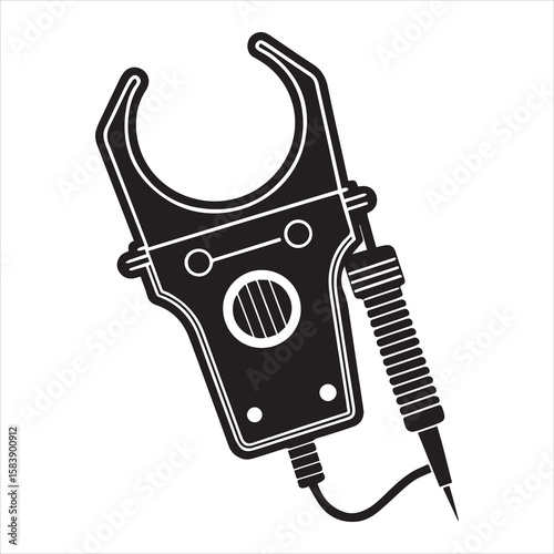 clamp Meter icon silhouette vector