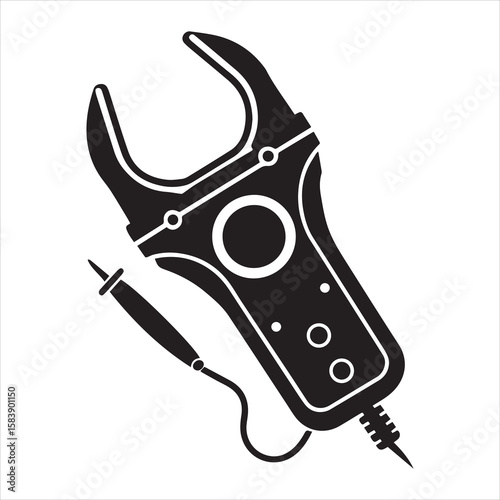 clamp Meter icon silhouette vector