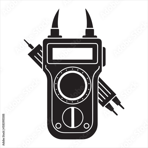clamp Meter icon silhouette vector