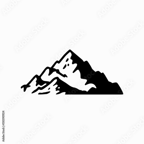 mountain black graphic landscape mountain vector illustration icon