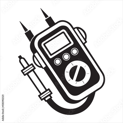 clamp Meter icon silhouette vector