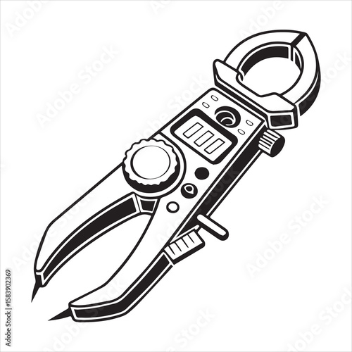 clamp Meter icon silhouette vector