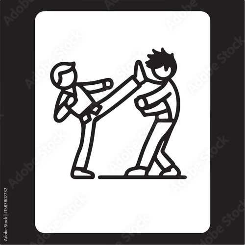 Martial artists sparring with high kicks martial arts combat
