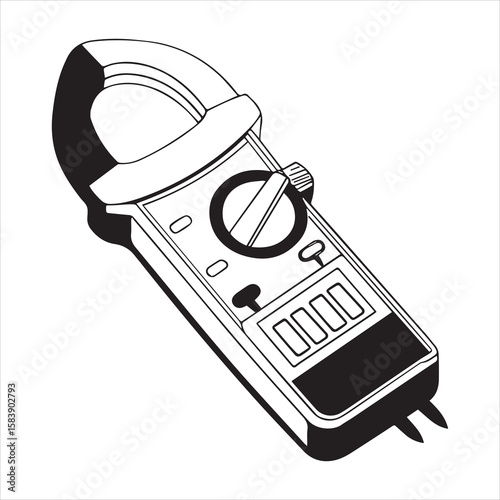 clamp Meter icon silhouette vector