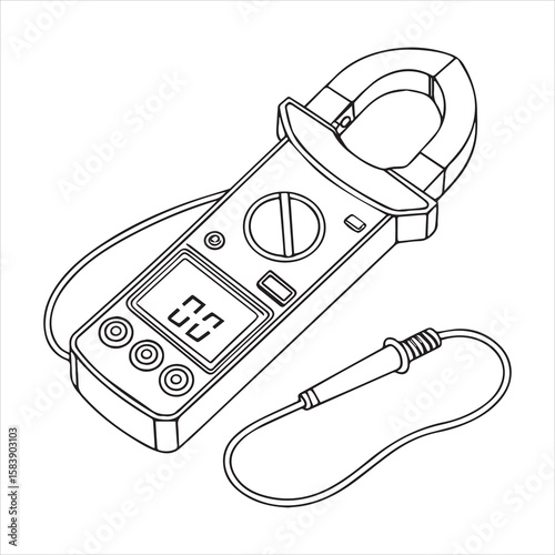clamp Meter icon silhouette vector