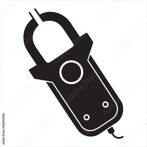 clamp Meter icon silhouette vector