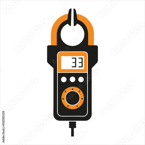 clamp Meter icon silhouette vector