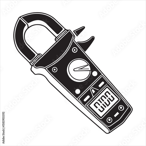 clamp Meter icon silhouette vector