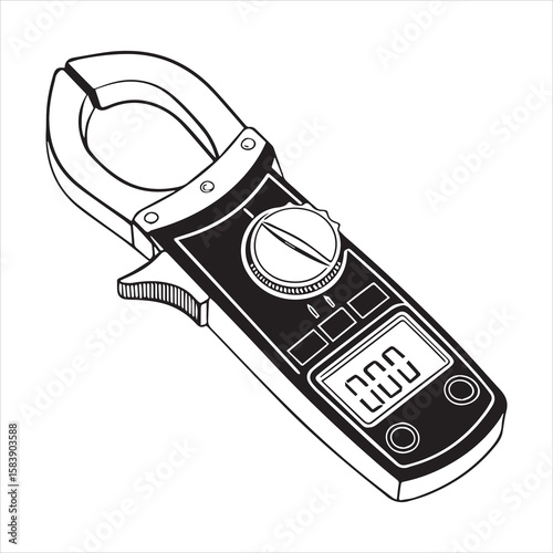 clamp Meter icon silhouette vector