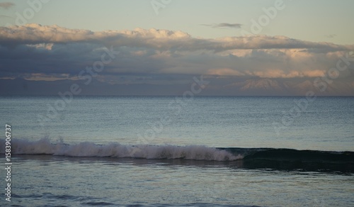 Muted beach colours at sunset