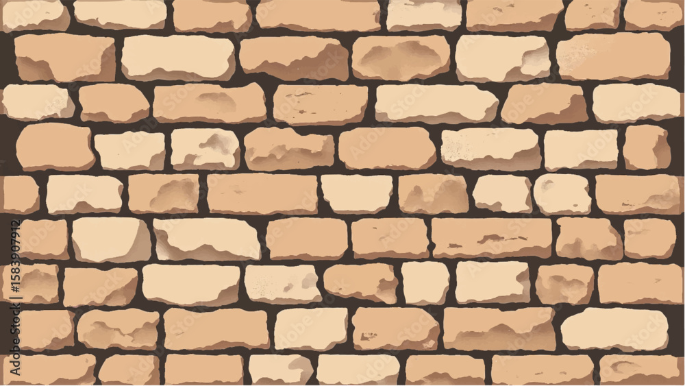 Obraz premium Stone wall background. Texture of stonework wall. Vector illustration of a stone wall. 