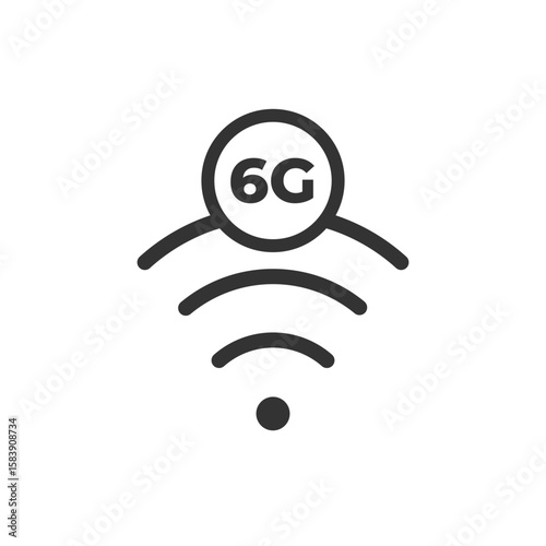 Wifi 6 linear vector icon