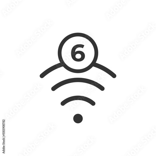 Wifi 6 outline vector icon