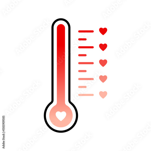 Thermometer emotional scale love icon
