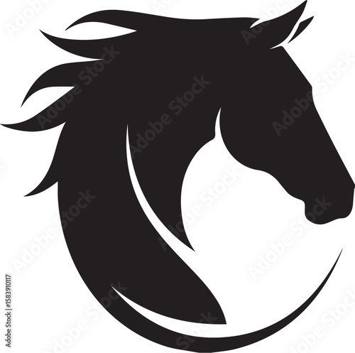 Elegant Horse Head Silhouette