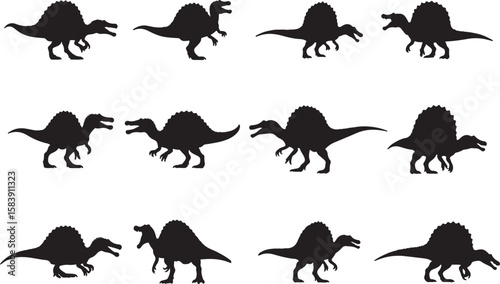 Spinosaurus Silhouettes Vector Pack