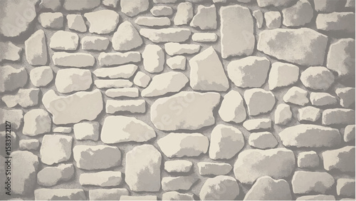 Stone wall background. Texture of old stonework wall. Vector illustration of a stone wall. 