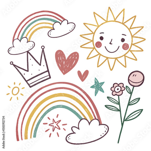 rainbow and clouds