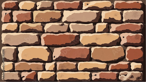 Stone wall background. Texture of old stonework wall. Vector illustration of a stone wall. 
