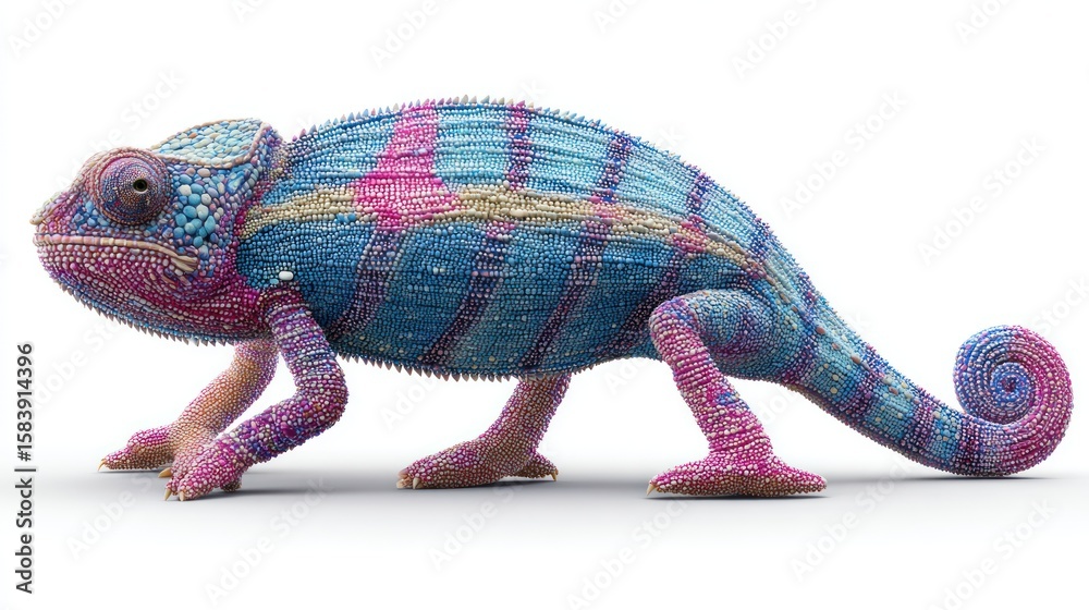 Obraz premium Vibrant Chameleon Profile