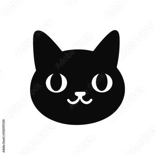 vector black cat clipart on white background