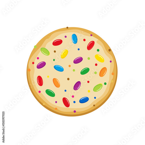 A colorful cookie with sprinkles on it