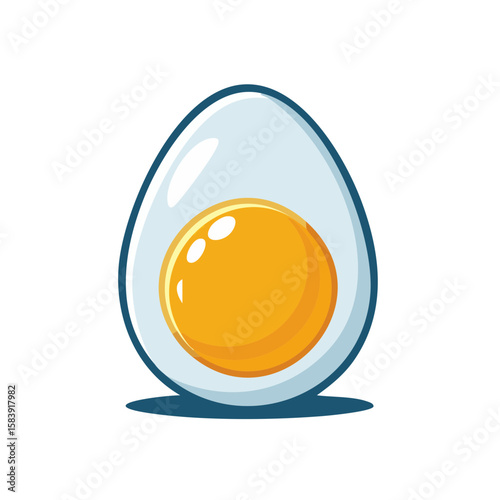 Hard-boiled egg, cut in half, showing yolk