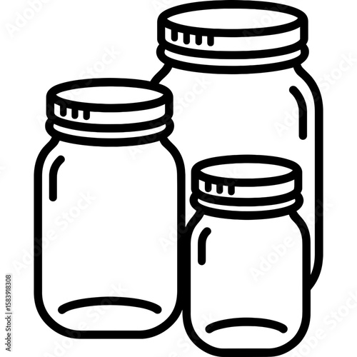 Canning jars outline icon vector