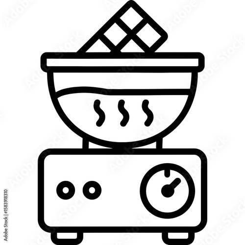Chocolate tempering machine outline icon vector