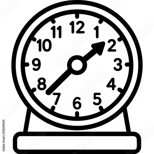 Learning clock outline icon vector