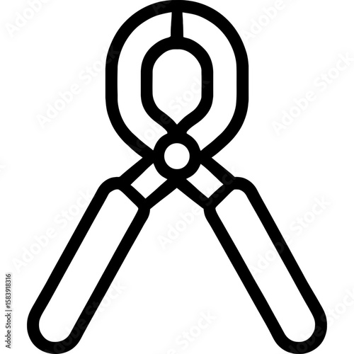Spring clip outline icon vector