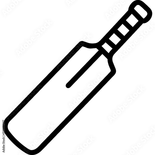 Cricket bat outline icon vector
