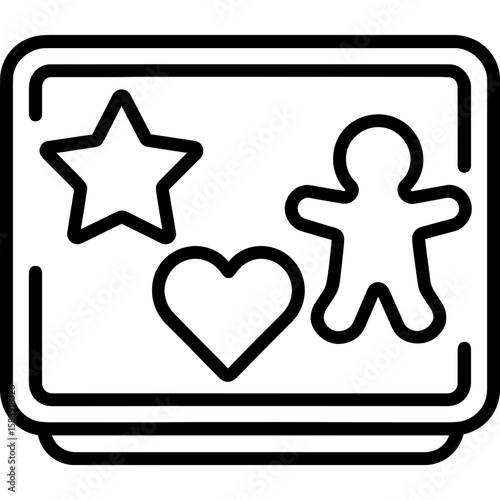 Cookie cutters outline icon vector