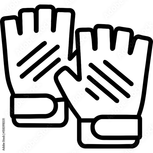 Cycling gloves outline icon vector
