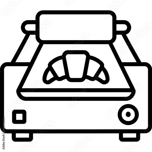 Dough laminator machine outline icon vector