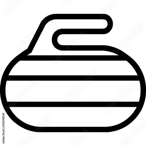 Curling stone outline icon vector