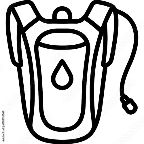 Cycling hydration backpack outline icon vector