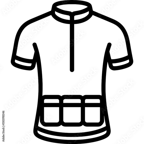Cycling jersey outline icon vector