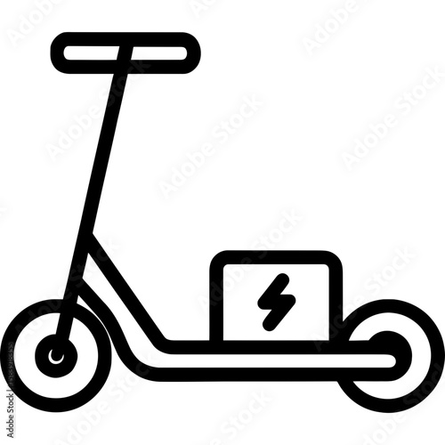 Electric scooter outline icon vector