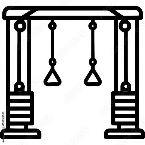 Cable machine outline icon vector